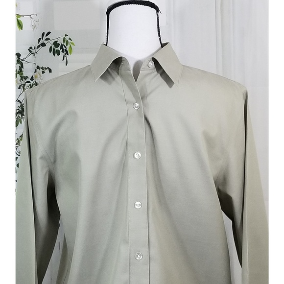 Orvis wrinkle free button down shirt olive L 14 16 - Picture 4 of 8